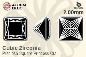 Preciosa Square Princess (SPC) 2mm - Cubic Zirconia - Click Image to Close