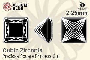プレシオサ Square Princess (SPC) 2.25mm - キュービックジルコニア - ウインドウを閉じる