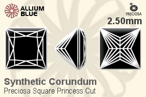 Preciosa Square Princess (SPC) 2.5mm - Synthetic Corundum - Click Image to Close