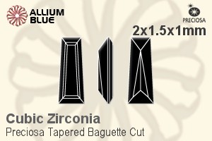 Preciosa Tapered Baguette (TBC) 2x1.5x1mm - Cubic Zirconia - 關閉視窗 >> 可點擊圖片