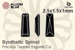 Preciosa Tapered Baguette (TBC) 2.5x1.5x1mm - Synthetic Spinel