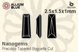 Preciosa Tapered Baguette (TBC) 2.5x1.5x1mm - Nanogems