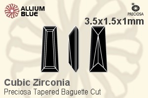 プレシオサ Tapered Baguette (TBC) 3.5x1.5x1mm - キュービックジルコニア - ウインドウを閉じる