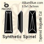 Preciosa Tapered Baguette (TBC) 3.5x1.5x1mm - Synthetic Spinel