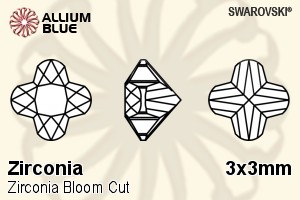 スワロフスキー Zirconia Bloom カット (SGBLMC) 3x3mm - Zirconia - ウインドウを閉じる
