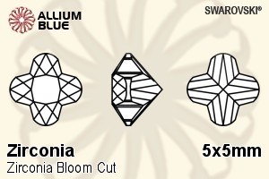SWAROVSKI GEMS Cubic Zirconia Freeform Bloom White 5.00x5.00MM normal +/- FQ 0.060