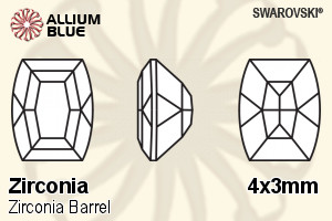 スワロフスキー Zirconia Barrel カット (SGBRL) 4x3mm - Zirconia
