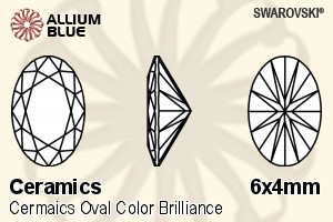 SWAROVSKI GEMS Swarovski Ceramics Oval Colored Brilliance Dusty Morganite 6.00x4.00MM normal +/- FQ 0.070