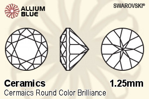 SWAROVSKI GEMS Swarovski Ceramics Round Colored Brilliance Black 1.25MM normal +/- FQ 1.000
