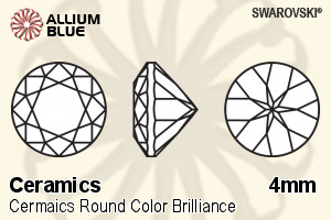 SWAROVSKI GEMS Swarovski Ceramics Round Colored Brilliance Black 4.00MM normal +/- FQ 0.080