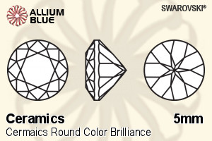 SWAROVSKI GEMS Swarovski Ceramics Round Colored Brilliance Black 5.00MM normal +/- FQ 0.080