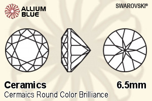 SWAROVSKI GEMS Swarovski Ceramics Round Colored Brilliance Black 6.50MM normal +/- FQ 0.060