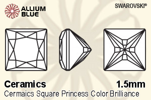 SWAROVSKI GEMS Swarovski Ceramics Square Princess PB Black 1.50MM normal +/- FQ 0.200