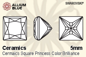 Swarovski Ceramics Square Princess Color Brilliance Cut (SGCSQPCBC) 5mm - Ceramics