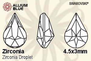 スワロフスキー Zirconia Droplet カット (SGDPLT) 4.5x3mm - Zirconia - ウインドウを閉じる