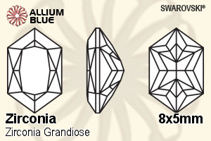 SWAROVSKI GEMS Cubic Zirconia Hexagon Grandiose White 8.00x5.00MM normal +/- FQ 0.040