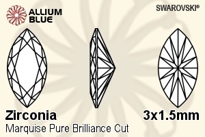 SWAROVSKI GEMS Cubic Zirconia Marquise Pure Brilliance Fancy Morganite 3.00x1.50MM normal +/- FQ 0.100