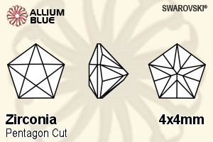 SWAROVSKI GEMS Cubic Zirconia Pentagon Star White 4.00x4.00MM normal +/- FQ 0.080