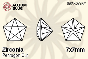 SWAROVSKI GEMS Cubic Zirconia Pentagon Star Rubellite-White (VB) 7.00x7.00MM normal +/- FQ 0.035