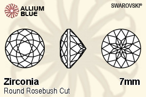 スワロフスキー Zirconia ラウンド Rosebush カット (SGRRBC) 7mm - Zirconia