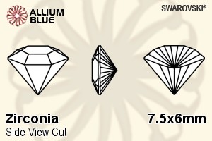 SWAROVSKI GEMS Cubic Zirconia Freeform Side View Amber 7.50x6.00MM normal +/- FQ 0.035