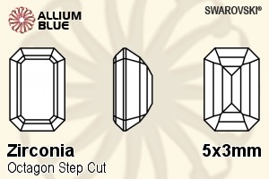 Swarovski Zirconia Octagon Step Cut (SGZOSC) 5x3mm - Zirconia - Click Image to Close