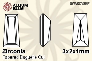 Swarovski Zirconia Tapered Baguette Step Cut (SGZTBC) 3x2x1mm - Zirconia - Click Image to Close