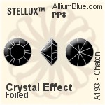STELLUX™ チャトン (A193) PP8 - クリスタル エフェクト 裏面ゴールドフォイル