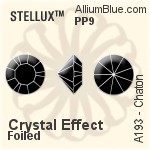 STELLUX™ チャトン (A193) PP9 - クリスタル エフェクト 裏面ゴールドフォイル