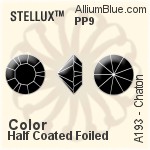 STELLUX™ チャトン (A193) PP9 - カラー（ハーフ　コーティング） 裏面ゴールドフォイル