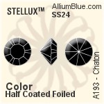 STELLUX Chaton (A193) SS24 - Colour (Half Coated) With Gold Foiling