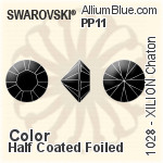 スワロフスキー XILION チャトン (1028) PP11 - カラー（ハーフ　コーティング） 裏面プラチナフォイル