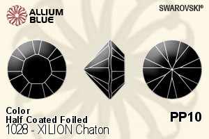 施華洛世奇XILION施亮鑽石形尖底石 (1028) PP10 - 顏色（半塗層） 白金水銀底