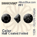 スワロフスキー XILION チャトン (1028) PP7 - カラー（ハーフ　コーティング） 裏面プラチナフォイル