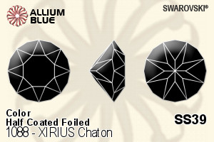 Swarovski XIRIUS Chaton (1088) SS39 - Color (Half Coated) With Platinum Foiling - Click Image to Close