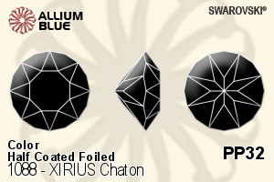 Swarovski XIRIUS Chaton (1088) PP32 - Color (Half Coated) With Platinum Foiling - Click Image to Close