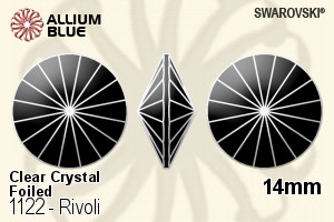 Swarovski Rivoli (1122) 14mm - Clear Crystal With Platinum Foiling - Click Image to Close