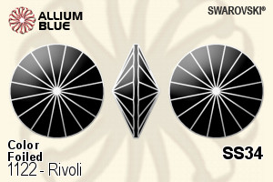 Swarovski Rivoli (1122) SS34 - Color With Platinum Foiling - Click Image to Close