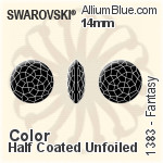Swarovski Fantasy (1383) 14mm - Color (Half Coated) Unfoiled