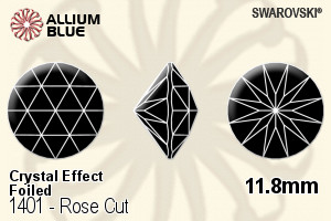 Swarovski Rose Cut (1401) 11.8mm - Crystal Effect With Platinum Foiling - Haga Click en la Imagen para Cerrar