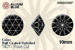 Swarovski Rose Cut (1401) 10mm - Color (Half Coated) Unfoiled - Click Image to Close