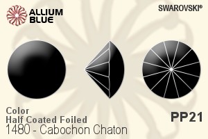 Swarovski Cabochon Chaton (1480) PP21 - Color (Half Coated) With Platinum Foiling