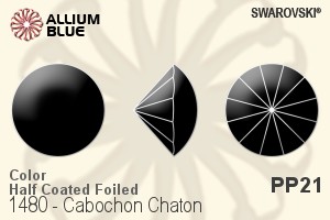 Swarovski Cabochon Chaton (1480) PP21 - Color (Half Coated) With Platinum Foiling - Click Image to Close