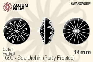 Swarovski Sea Urchin (Partly Frosted) (1695) 14mm - Color With Platinum Foiling - Click Image to Close
