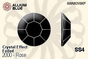 Swarovski Rose Flat Back No-Hotfix (2000) SS4 - Crystal Effect With Platinum Foiling - Click Image to Close
