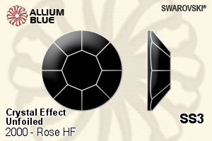 Swarovski Rose Flat Back Hotfix (2000) SS3 - Crystal Effect Unfoiled - Click Image to Close