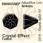 スワロフスキー ラウンド Spike ラインストーン ホットフィックス (2019) 4x4mm - クリスタル エフェクト 裏面アルミニウムフォイル