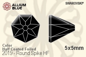 スワロフスキー ラウンド Spike ラインストーン ホットフィックス (2019) 5x5mm - カラー（ハーフ　コーティング） 裏面アルミニウムフォイル - ウインドウを閉じる