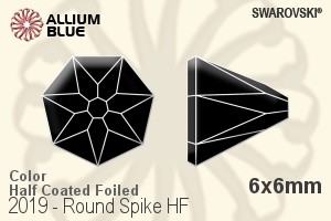 スワロフスキー ラウンド Spike ラインストーン ホットフィックス (2019) 6x6mm - カラー（ハーフ　コーティング） 裏面アルミニウムフォイル - ウインドウを閉じる