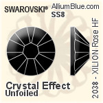 Swarovski XILION Rose Flat Back Hotfix (2038) SS8 - Crystal Effect Unfoiled